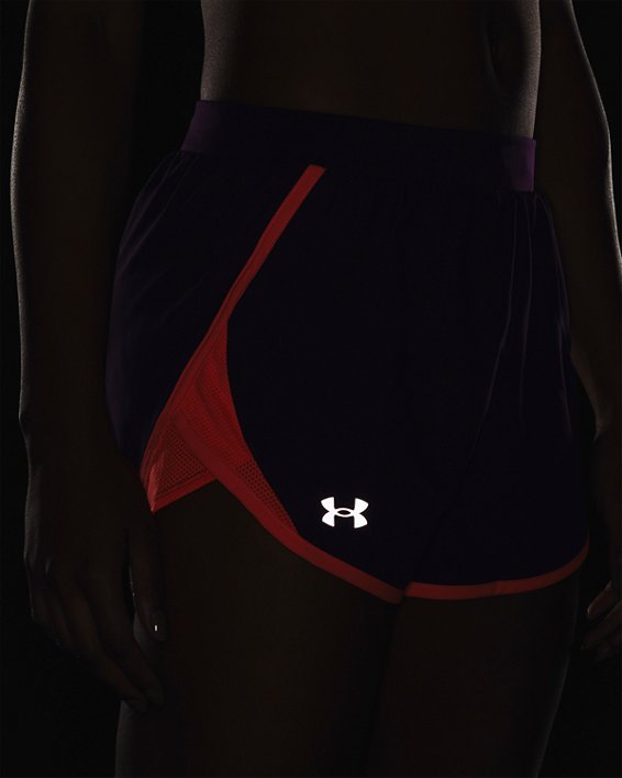 Women's UA Fly-By 2.0 Shorts, Purple, pdpMainDesktop image number 3